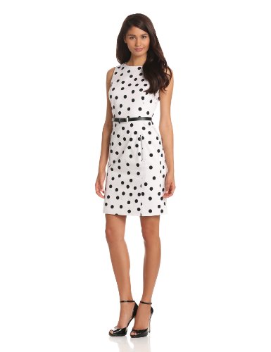 Anne Klein Polka Dot Zipper Sheath Dress